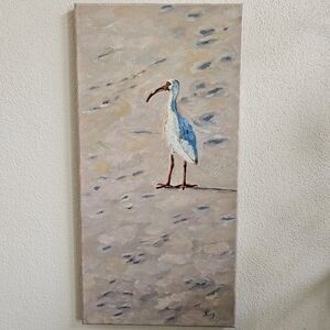 Hand painted Abstract oil Painting Bird On The Beach